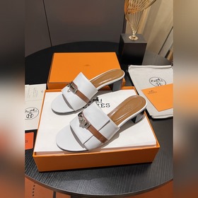 Hermes 2025 новая модель, классические тапочки с застежкой Kelly,