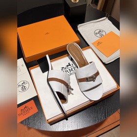 Hermes 2025 новая модель, классические тапочки с застежкой Kelly,