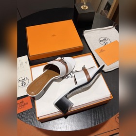 Hermes 2025 новая модель, классические тапочки с застежкой Kelly,