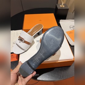 Hermes 2025 новая модель, классические тапочки с застежкой Kelly,