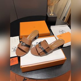 Hermes 2025 новая модель, классические тапочки с застежкой Kelly,