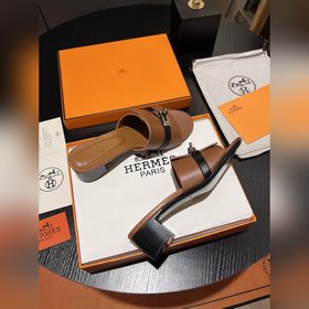 Hermes 2025 новая модель, классические тапочки с застежкой Kelly,