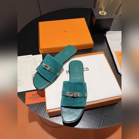 Hermes 2025 новая модель, классические тапочки с застежкой Kelly,
