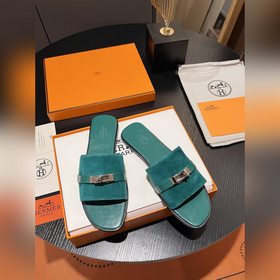 Hermes 2025 новая модель, классические тапочки с застежкой Kelly,