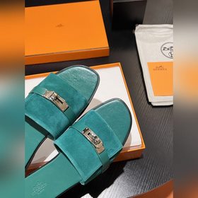 Hermes 2025 новая модель, классические тапочки с застежкой Kelly,