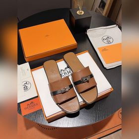 Hermes 2025 новая модель, классические тапочки с застежкой Kelly,