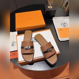 Hermes 2025 новая модель, классические тапочки с застежкой Kelly,
