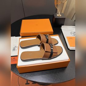 Hermes 2025 новая модель, классические тапочки с застежкой Kelly,