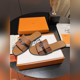 Hermes 2025 новая модель, классические тапочки с застежкой Kelly,