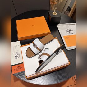 Hermes 2025 новая модель, классические тапочки с застежкой Kelly,