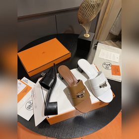 Hermes 2025 новая модель, классические тапочки с застежкой Kelly,