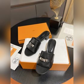 Hermes 2025 новая модель, классические тапочки с застежкой Kelly,