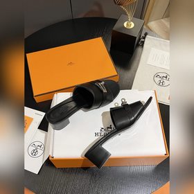 Hermes 2025 новая модель, классические тапочки с застежкой Kelly,