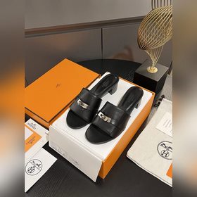 Hermes 2025 новая модель, классические тапочки с застежкой Kelly,