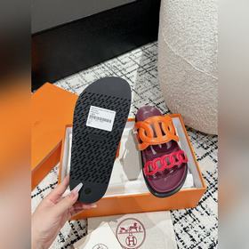 Версия высшего качества HERMES 24/ Новые сандалии Pig Nose Санда