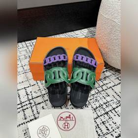 Версия высшего качества HERMES 24/ Новые сандалии Pig Nose Санда