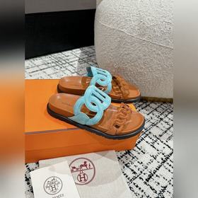 Версия высшего качества HERMES 24/ Новые сандалии Pig Nose Санда