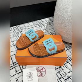Версия высшего качества HERMES 24/ Новые сандалии Pig Nose Санда