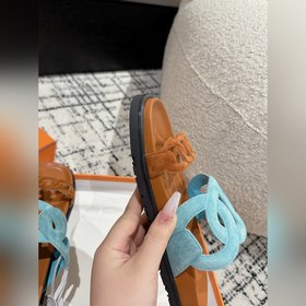 Версия высшего качества HERMES 24/ Новые сандалии Pig Nose Санда