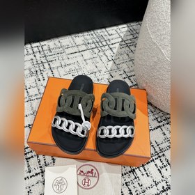 Версия высшего качества HERMES 24/ Новые сандалии Pig Nose Санда