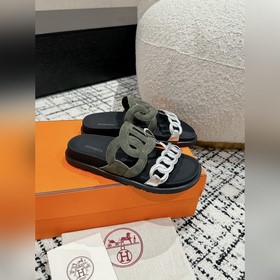 Версия высшего качества HERMES 24/ Новые сандалии Pig Nose Санда