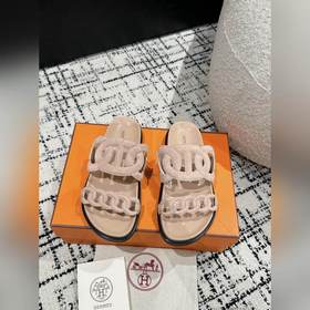 Версия высшего качества HERMES 24/ Новые сандалии Pig Nose Санда