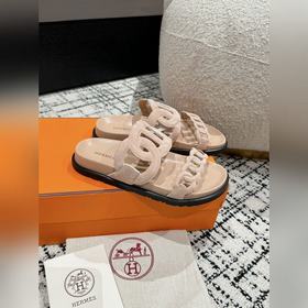 Версия высшего качества HERMES 24/ Новые сандалии Pig Nose Санда