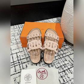 Версия высшего качества HERMES 24/ Новые сандалии Pig Nose Санда
