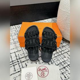 Версия высшего качества HERMES 24/ Новые сандалии Pig Nose Санда