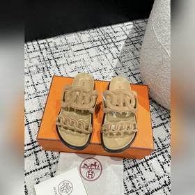 Версия высшего качества HERMES 24/ Новые сандалии Pig Nose Санда