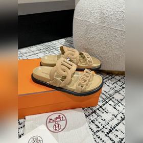 Версия высшего качества HERMES 24/ Новые сандалии Pig Nose Санда