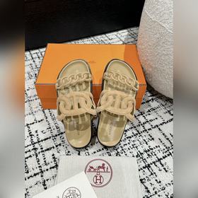 Версия высшего качества HERMES 24/ Новые сандалии Pig Nose Санда