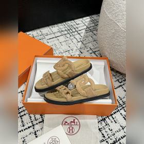 Версия высшего качества HERMES 24/ Новые сандалии Pig Nose Санда