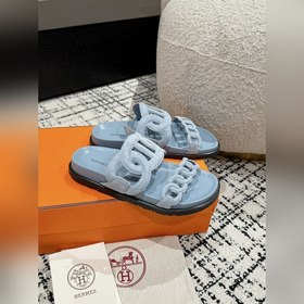Версия высшего качества HERMES 24/ Новые сандалии Pig Nose Санда