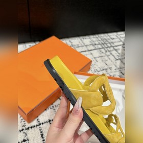 Версия высшего качества HERMES 24/ Новые сандалии Pig Nose Санда