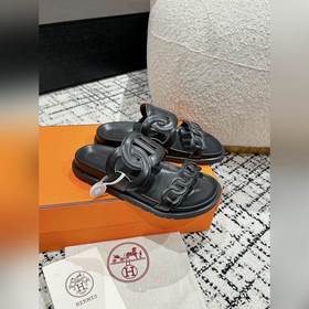 Версия высшего качества HERMES 24/ Новые сандалии Pig Nose Санда