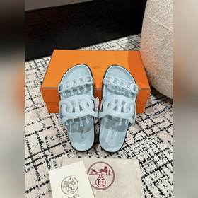 Версия высшего качества HERMES 24/ Новые сандалии Pig Nose Санда