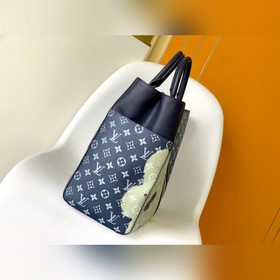 Высококачественная сумка M46812 в цвете «пламенный синий» из кожи