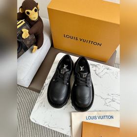 LV Louis Vuitton толстоподые кожаные туфли для пар, модель Mary J