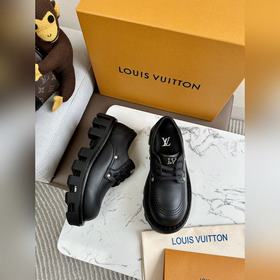 LV Louis Vuitton толстоподые кожаные туфли для пар, модель Mary J