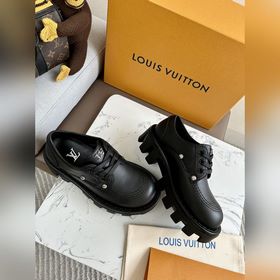 LV Louis Vuitton толстоподые кожаные туфли для пар, модель Mary J