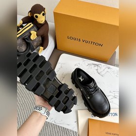 LV Louis Vuitton толстоподые кожаные туфли для пар, модель Mary J