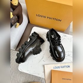 LV Louis Vuitton толстоподые кожаные туфли для пар, модель Mary J