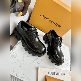 LV Louis Vuitton толстоподые кожаные туфли для пар, модель Mary J