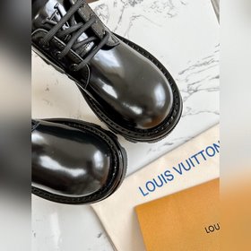 LV Louis Vuitton толстоподые кожаные туфли для пар, модель Mary J
