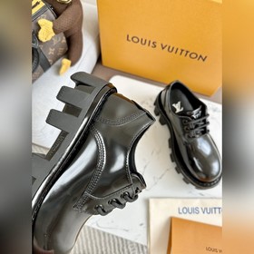 LV Louis Vuitton толстоподые кожаные туфли для пар, модель Mary J
