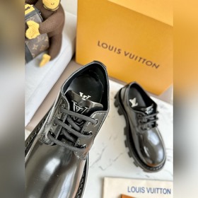 LV Louis Vuitton толстоподые кожаные туфли для пар, модель Mary J