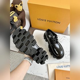 LV Louis Vuitton толстоподые кожаные туфли для пар, модель Mary J