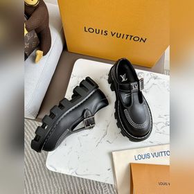 LV Louis Vuitton толстоподые кожаные туфли для пар, модель Mary J