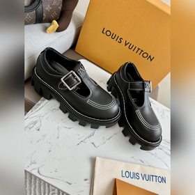 LV Louis Vuitton толстоподые кожаные туфли для пар, модель Mary J